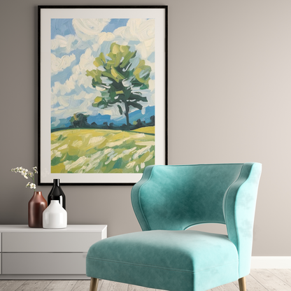 Póster impreso ecológico - Paisaje bucólico