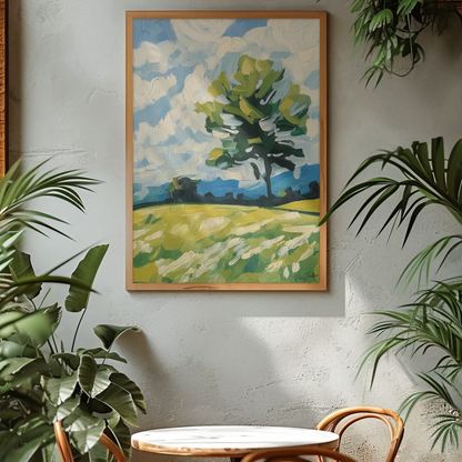 Póster impreso ecológico - Paisaje bucólico