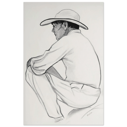 Ecofriendly printed sketch-style poster-male silhouette