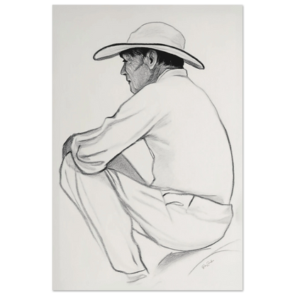 Ecofriendly printed sketch-style poster-male silhouette