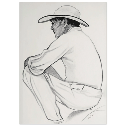 Ecofriendly printed sketch-style poster-male silhouette
