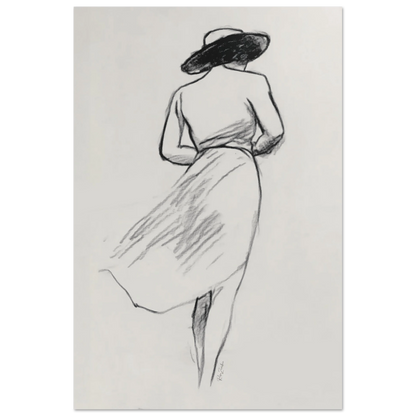 Ecofriendly printed sketch-style poster female silhouette