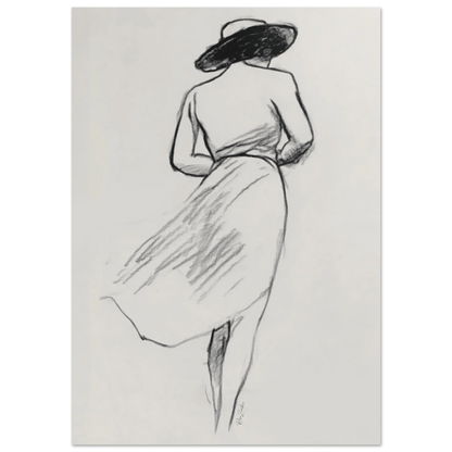 Ecofriendly printed sketch-style poster female silhouette
