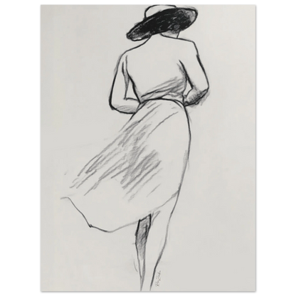 Ecofriendly printed sketch-style poster female silhouette