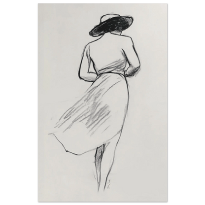 Ecofriendly printed sketch-style poster female silhouette