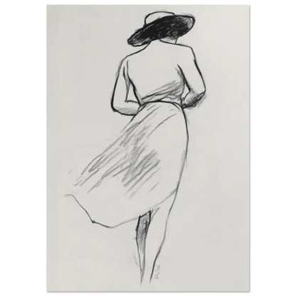 Ecofriendly printed sketch-style poster female silhouette