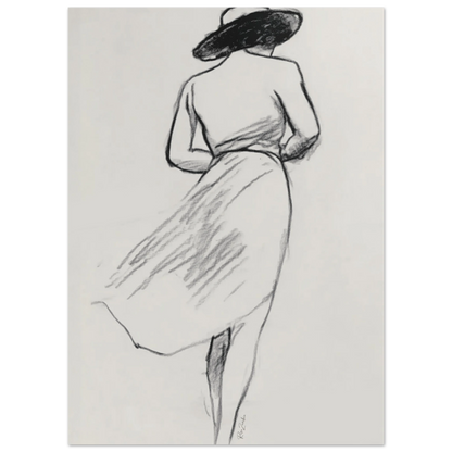 Ecofriendly printed sketch-style poster female silhouette