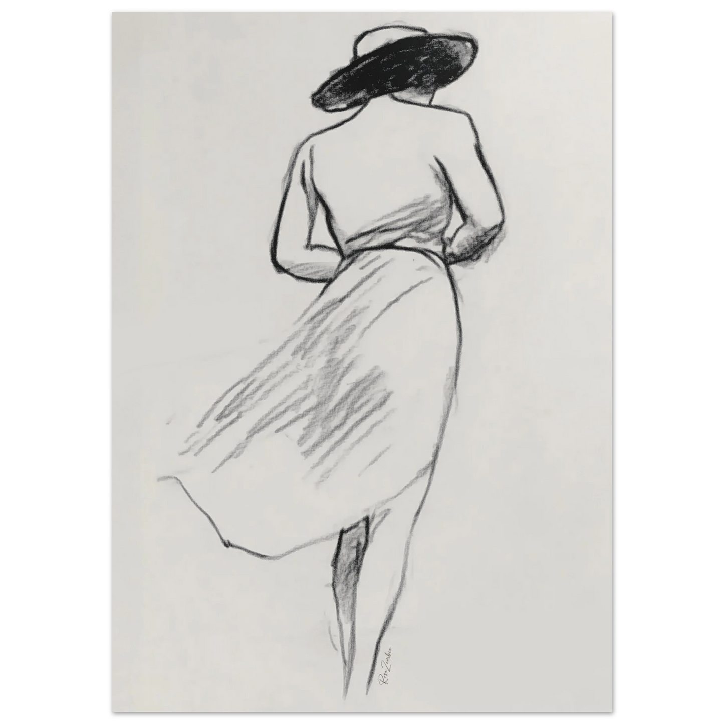 Ecofriendly printed sketch-style poster female silhouette