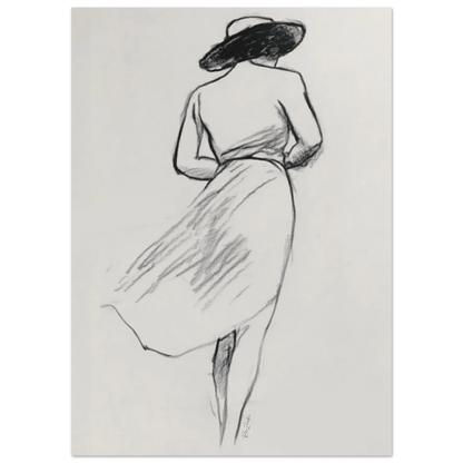 Ecofriendly printed sketch-style poster female silhouette