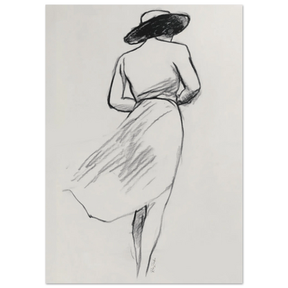 Ecofriendly printed sketch-style poster female silhouette