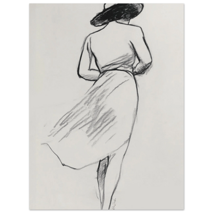 Ecofriendly printed sketch-style poster female silhouette