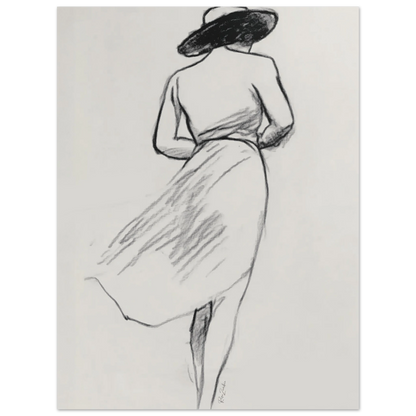 Ecofriendly printed sketch-style poster female silhouette-8