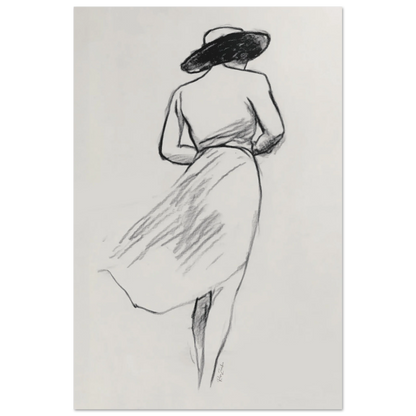 Ecofriendly printed sketch-style poster female silhouette