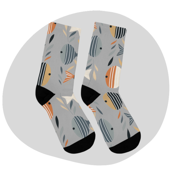 Chaussettes écolo - Motif de poissons tropicaux - rose zombie