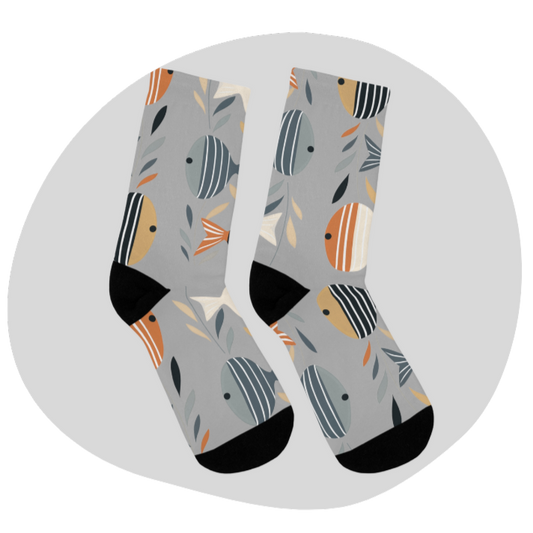 Chaussettes écolo - Motif de poissons tropicaux - rose zombie