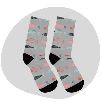 Chaussettes écolo - Motif de poissons tropicaux - rose zombie
