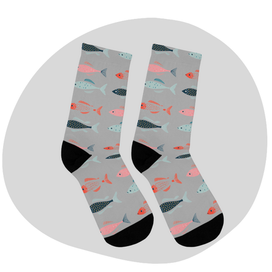 Chaussettes écolo - Motif de poissons tropicaux - rose zombie