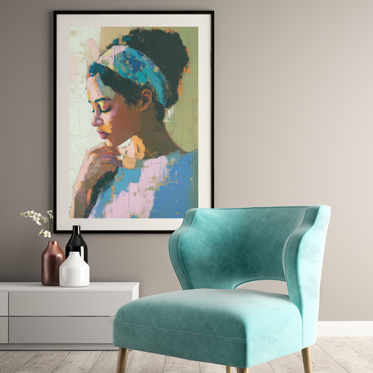 Poster imprimé style peinture d'une femme créole