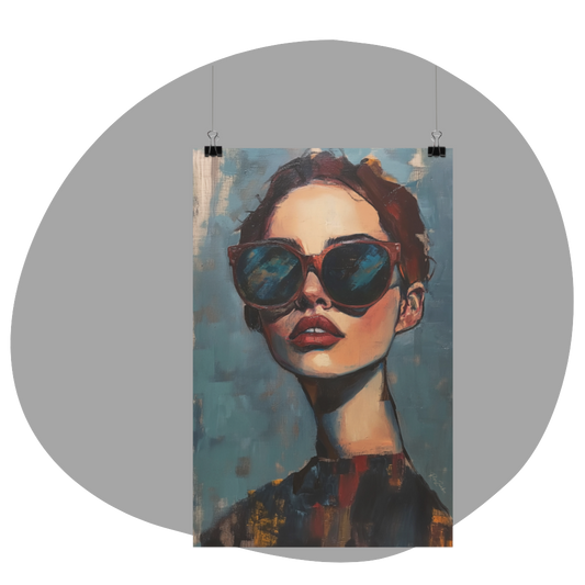 Poster imprimé style peinture d'une jeune femme