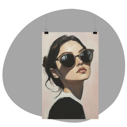 Poster imprimé style peinture d'une jeune femme