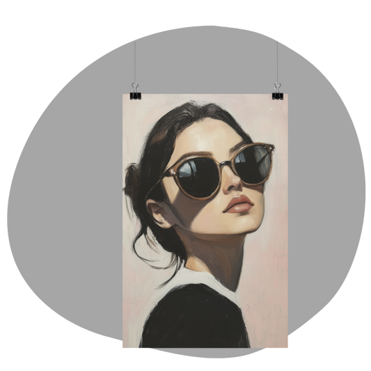 Poster imprimé style peinture d'une jeune femme