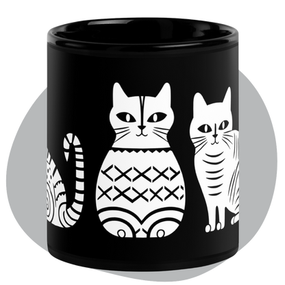 Tasse en céramique Kobe A - Motif de chats - rose zombie