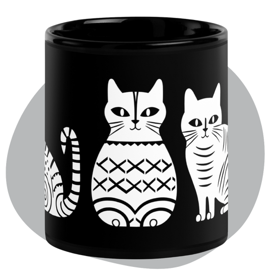 Tasse en céramique Kobe A - Motif de chats - rose zombie