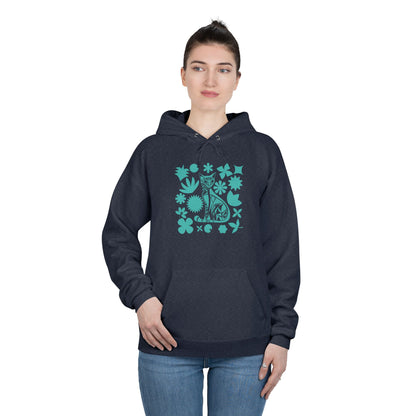 Sweat à capuche - Motif géométrique de chat - rose zombie