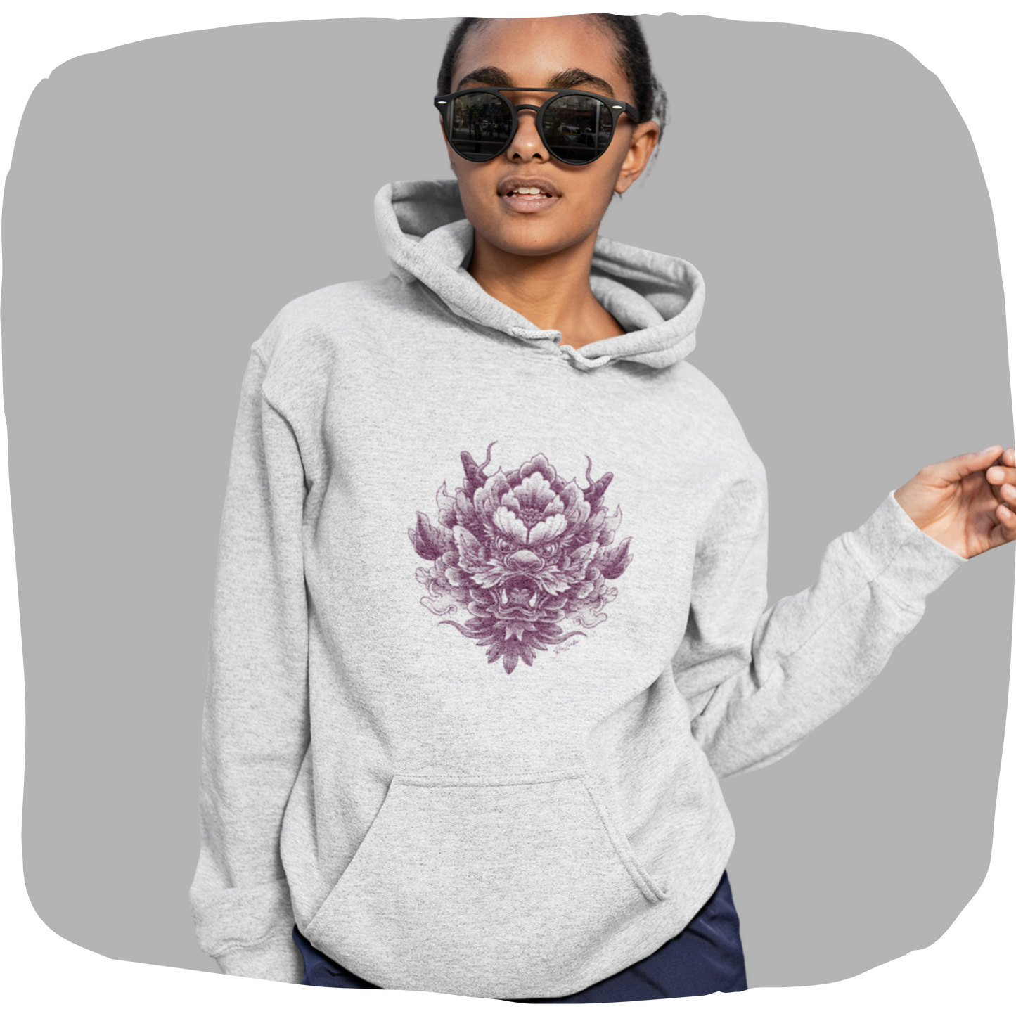 Sweat à capuche en coton durable - Motif artistique unique