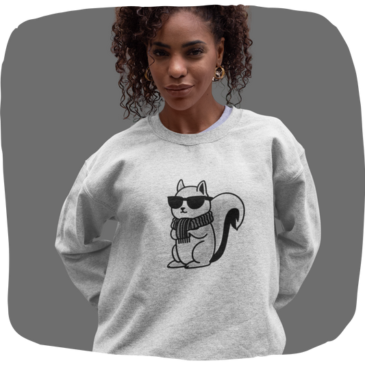 Pull en coton bio – Épaisseur moyenne – Écureuil frileux