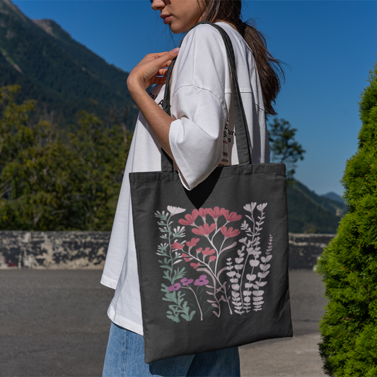 Sac tote en matériaux recyclés - Imprimé de fleurs