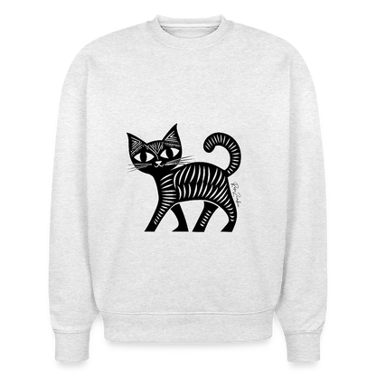 Pull surdimensionné en coton bio - Motif de chat - rose zombie