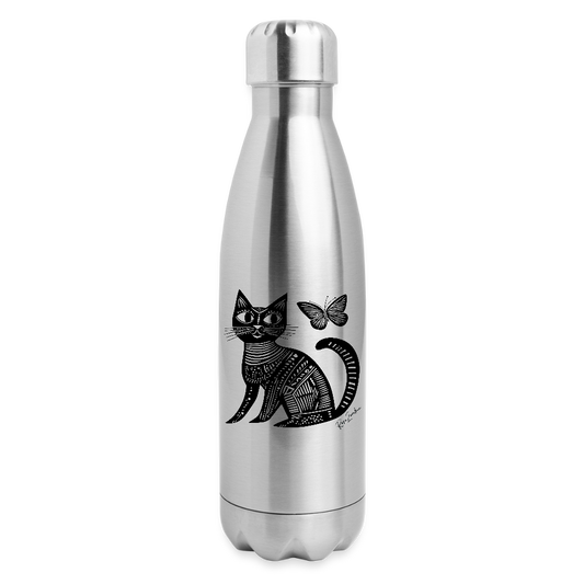 Insulated Stainless Steel Water Bottle - silver
