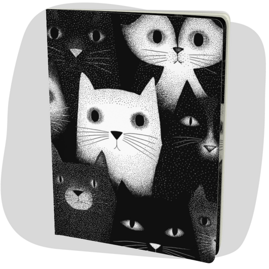 Carnet écoresponsable – Grand – Illustration minimaliste de chats noir et blanc