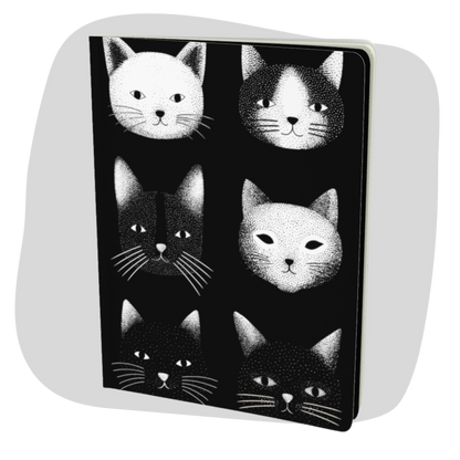 Carnet écoresponsable – Grand – Design chats noir et blanc