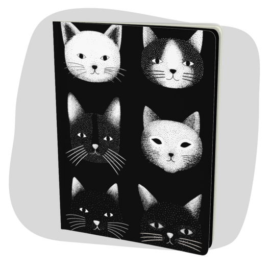 Carnet écoresponsable – Grand – Design chats noir et blanc