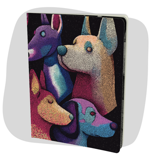 Carnet écoresponsable – Grand – Design chiens colorés
