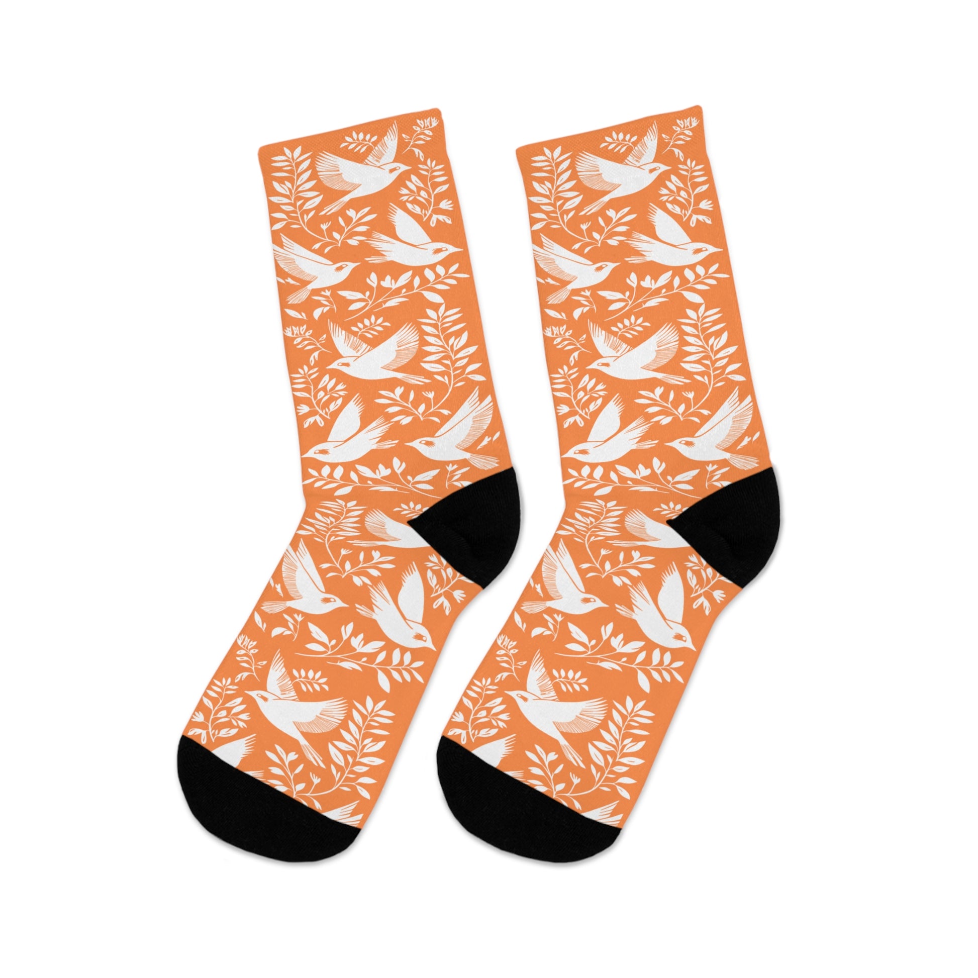 Chaussettes écolo - Motif d'oiseaux - rose zombie