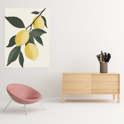 Poster imprimé de citronnier -  Affiche botanique sur du papier écolo FSC