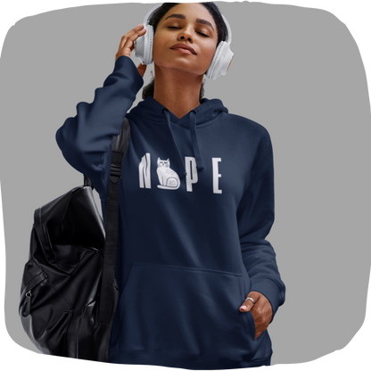 Sweat à capuche en coton bio - Chat ludique et minimaliste