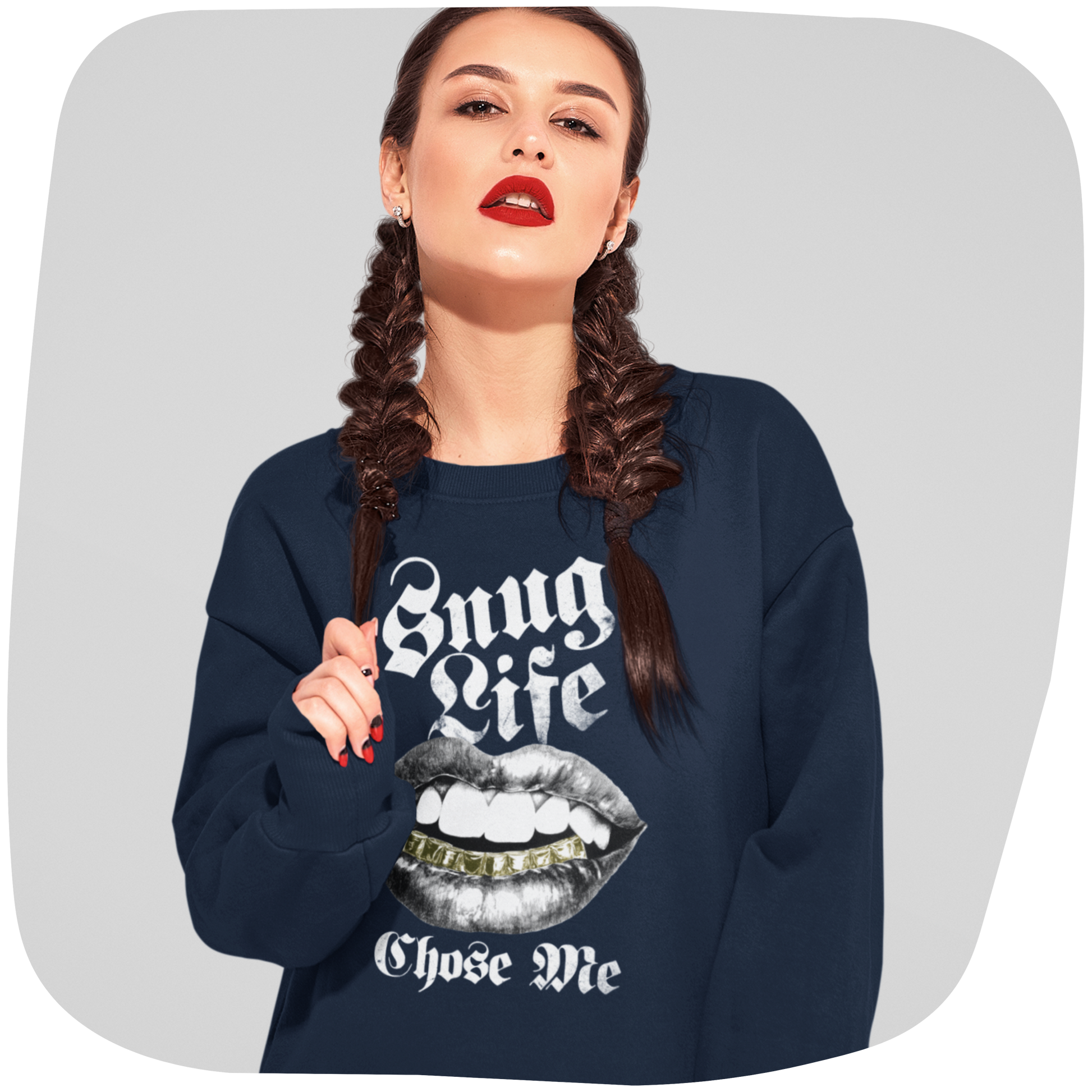 Sweatshirt en coton bio - Snuglife - rose zombie