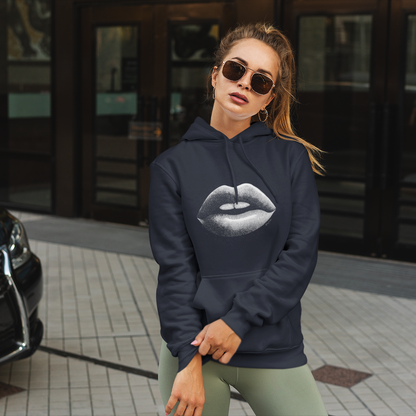 Sweatshirt à capuche en coton durable – Design lèvres graphiques