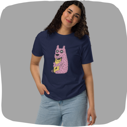 T-shirt écolo en coton recyclé – Design créatures câlines | Look décalé