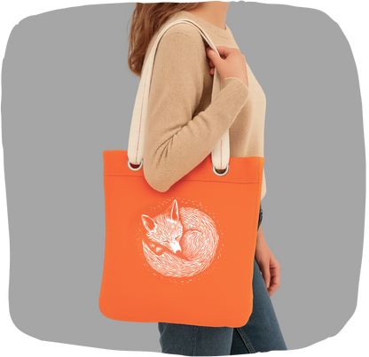 Sac tote en toile de coton - Imprimé de renard