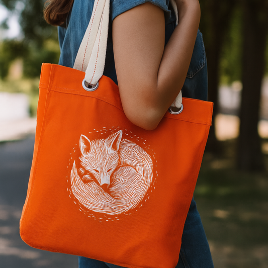 Sac tote en toile de coton - Imprimé de renard