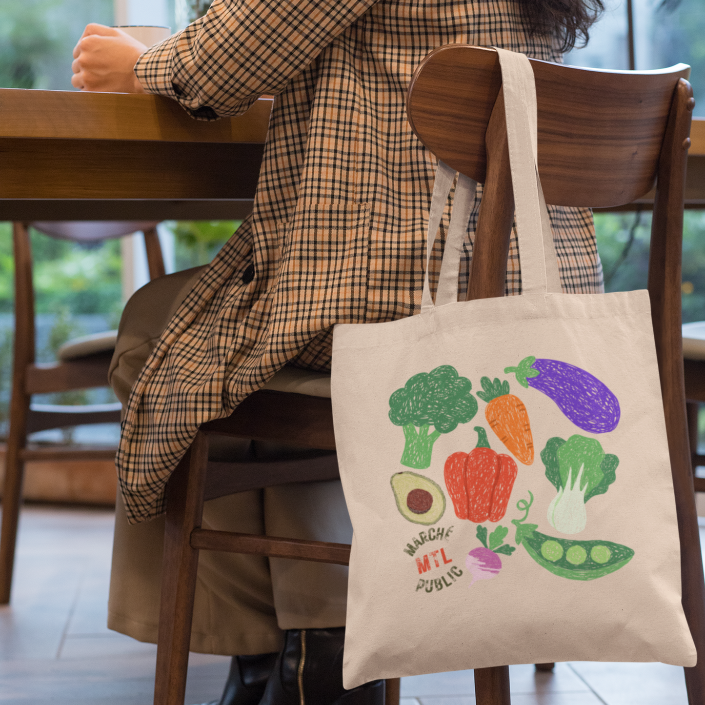 Beige Organic Cotton Tote Bag – Montréal Public Market