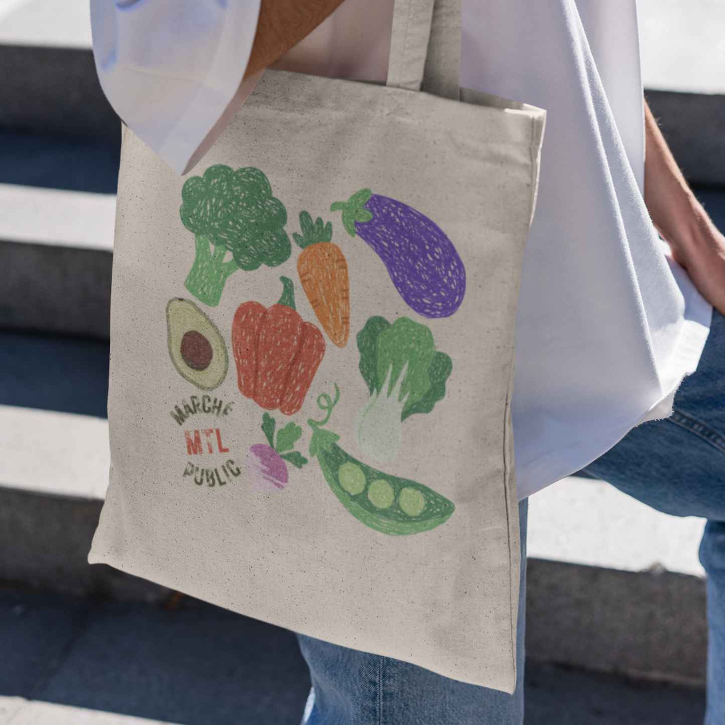Beige Organic Cotton Tote Bag – Montréal Public Market