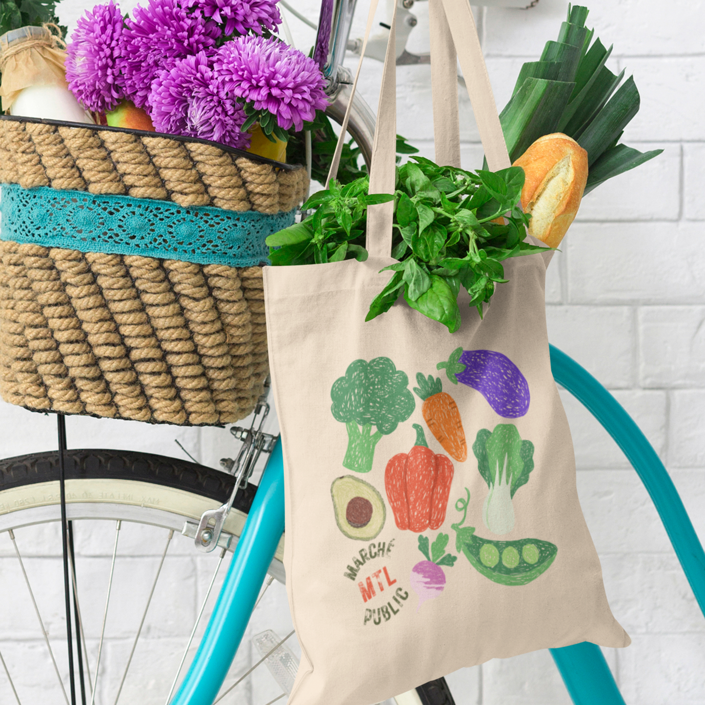 Beige Organic Cotton Tote Bag – Montréal Public Market