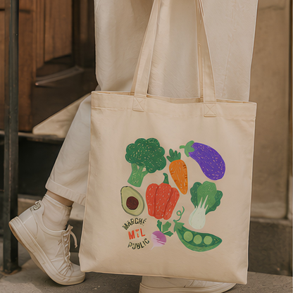 Beige Organic Cotton Tote Bag – Montréal Public Market