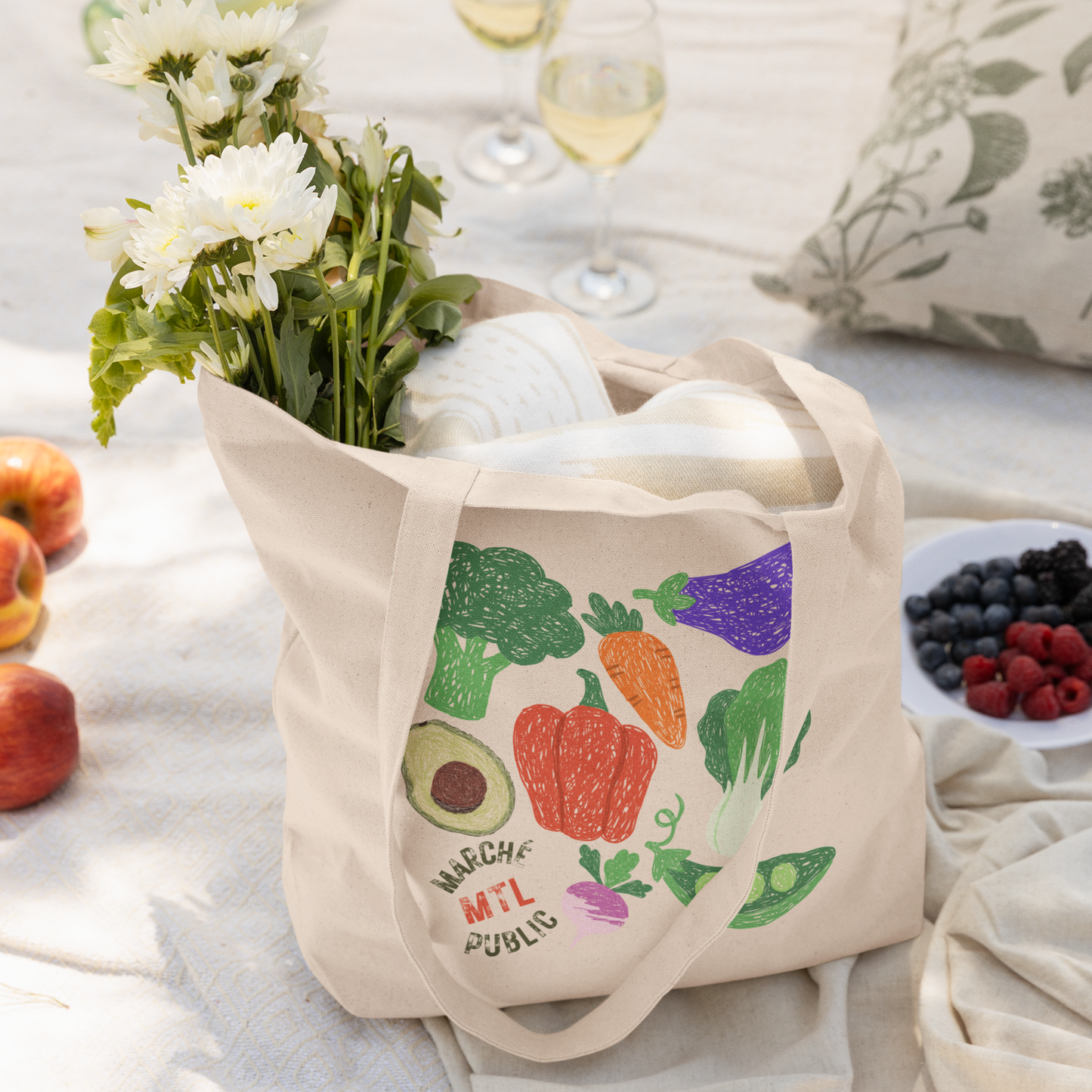 Beige Organic Cotton Tote Bag – Montréal Public Market
